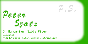 peter szots business card